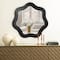 Glitzhome® 33.5" Modern Black Triple Wood Frame Wavy Wall Mirror